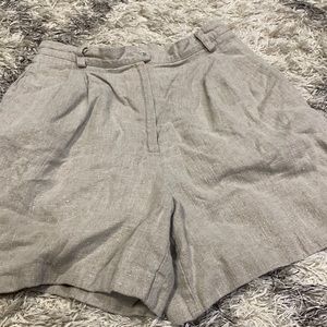 Vintage Central Falls 100% linen khaki shorts sz 8